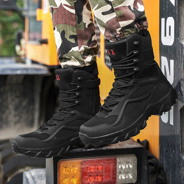 Xajzpa Men Tactical Boots Autumn Special Forces Field Man Boot Lightweight Outdoor Non-Slip Waterproof Shoes Zapatillas Hombre